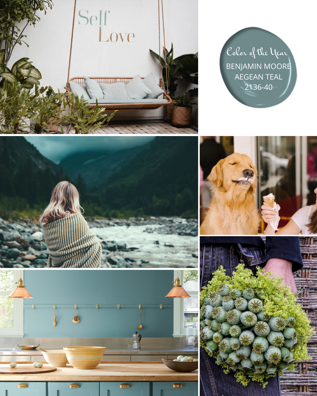 benjamin moore photo collage agean teal