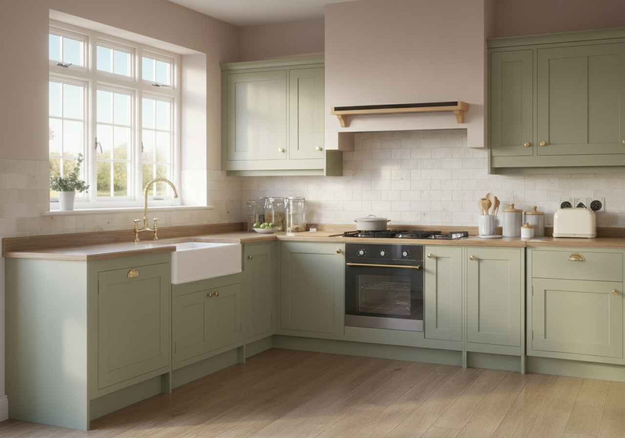 light and airy modern kitchen with a big window